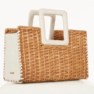 NWOT Cult Gaia 100% Rattan & 100% cowhide Leather Bag purse
